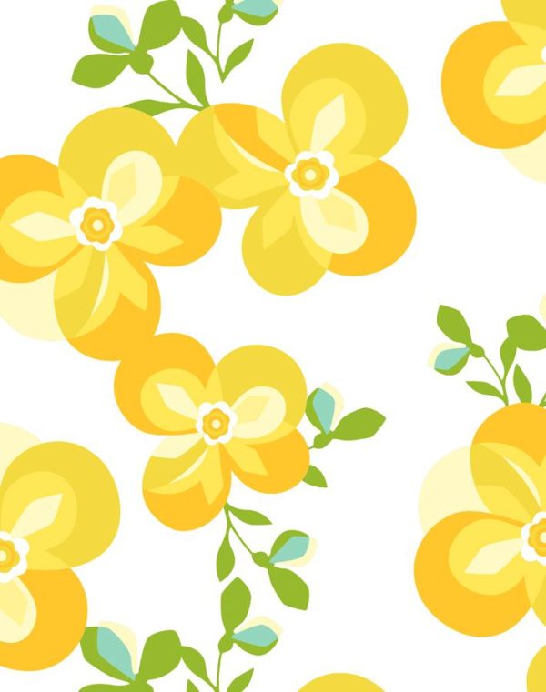 Graphic Flower  Wallpaper by Tea Collection - Daffodil For Sale