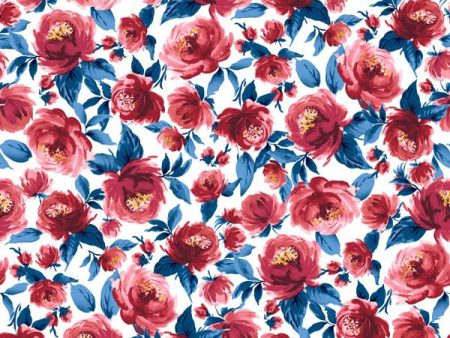 Veronica  Wallpaper by Wallshoppe - Red And Blue Sale