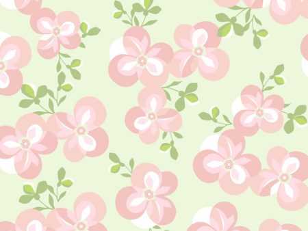 Graphic Flower  Wallpaper by Tea Collection - Pistachio Online