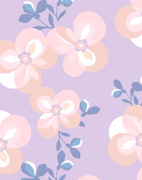 Graphic Flower  Wallpaper by Tea Collection - Lilac Sale