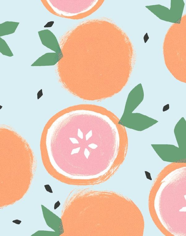 Grapefruit  Wallpaper by Tea Collection - Pale Blue Online