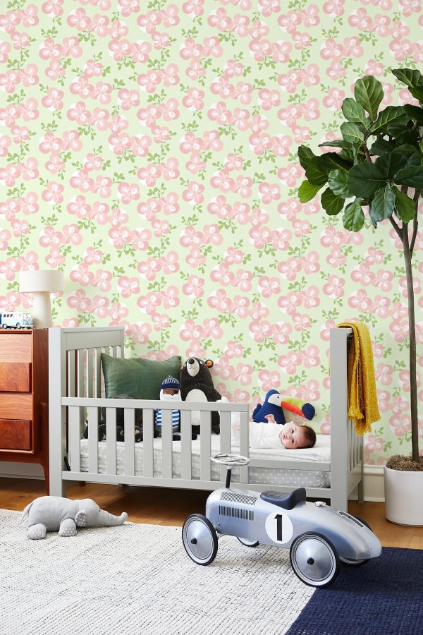 Graphic Flower  Wallpaper by Tea Collection - Pistachio Online