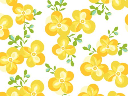 Graphic Flower  Wallpaper by Tea Collection - Daffodil For Sale