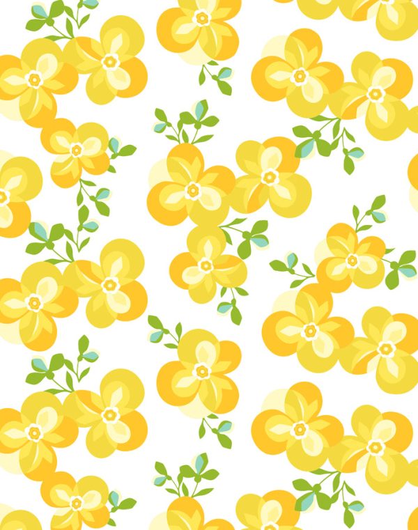 Graphic Flower  Wallpaper by Tea Collection - Daffodil For Sale