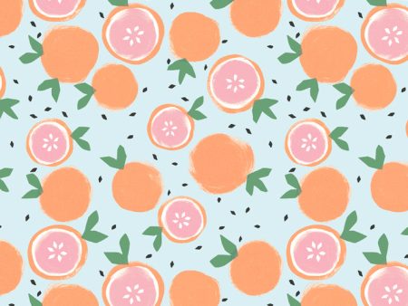 Grapefruit  Wallpaper by Tea Collection - Pale Blue Online