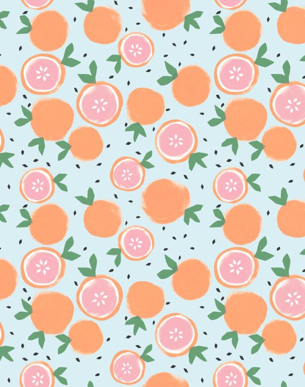 Grapefruit  Wallpaper by Tea Collection - Pale Blue Online