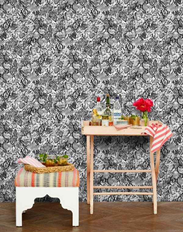 Serpentine  Wallpaper by Wallshoppe - Onyx For Discount