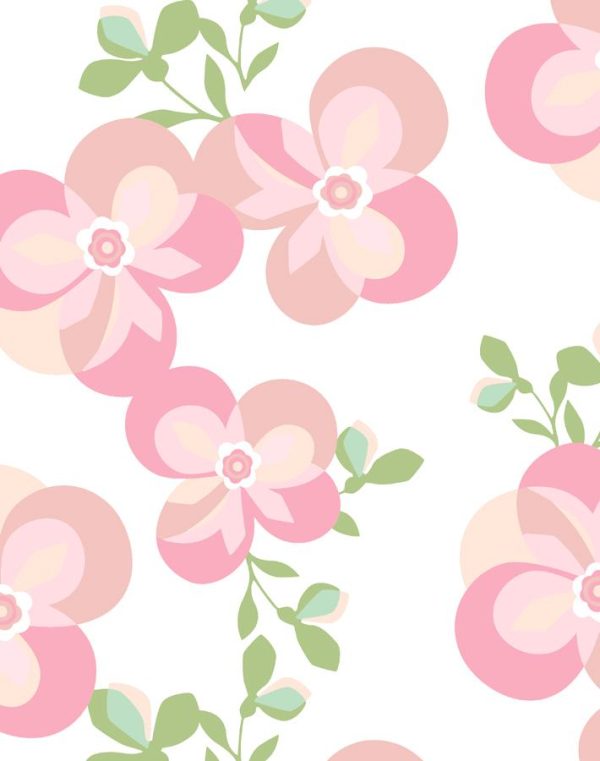 Graphic Flower  Wallpaper by Tea Collection - Pink on Sale