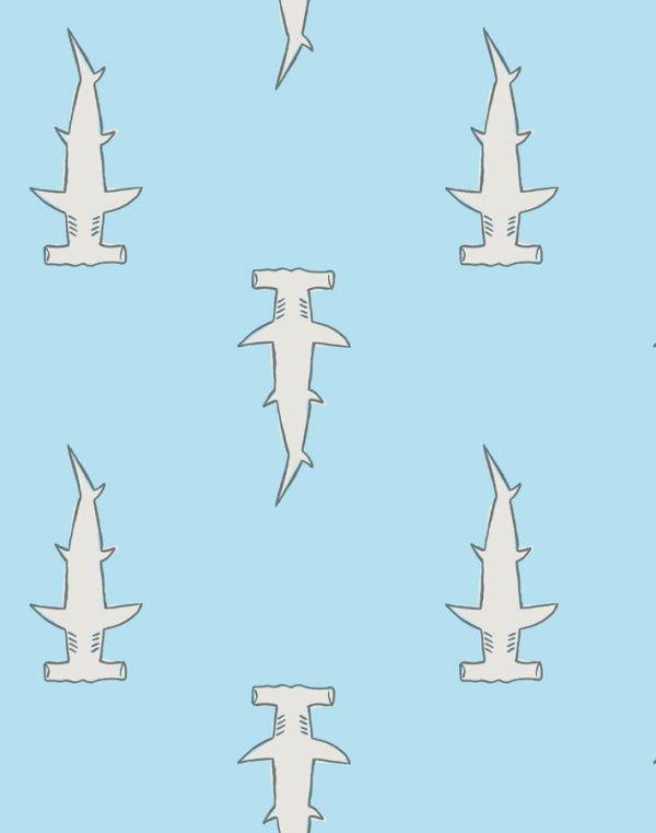 Hammerheads  Wallpaper by Tea Collection - Baby Blue Online