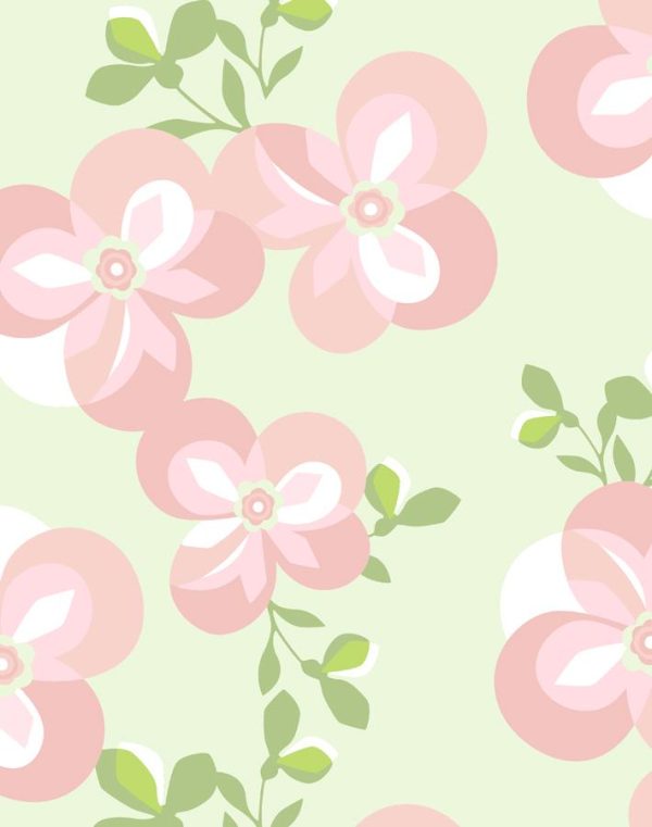 Graphic Flower  Wallpaper by Tea Collection - Pistachio Online