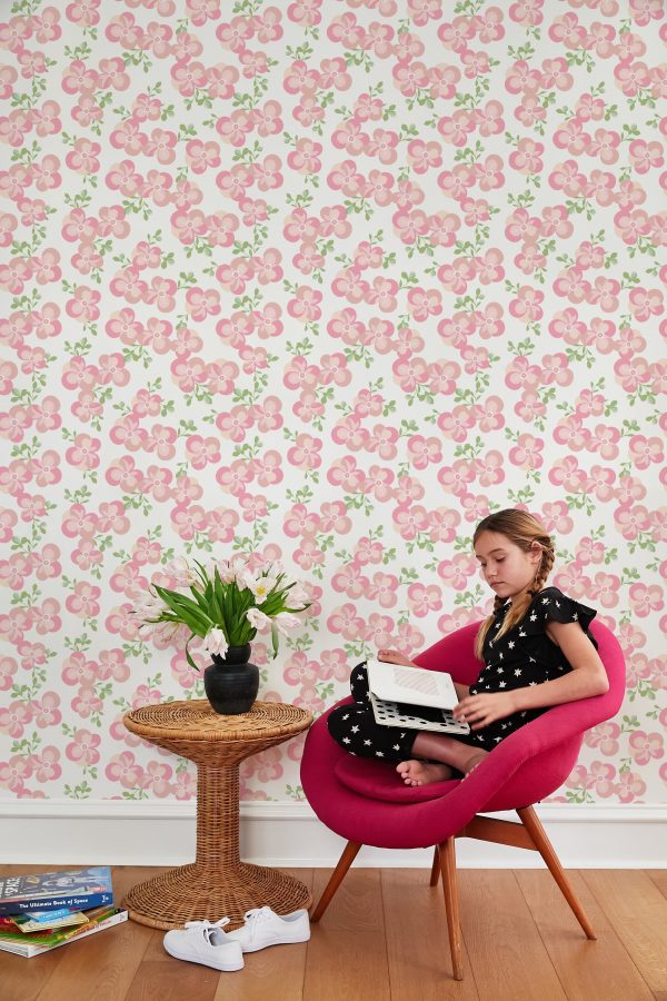 Graphic Flower  Wallpaper by Tea Collection - Pink on Sale