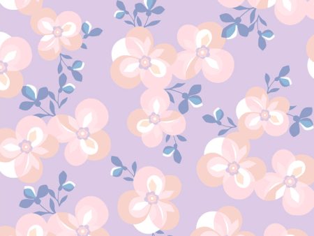 Graphic Flower  Wallpaper by Tea Collection - Lilac Sale