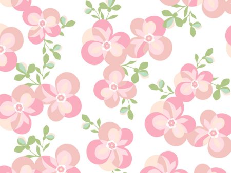 Graphic Flower  Wallpaper by Tea Collection - Pink on Sale