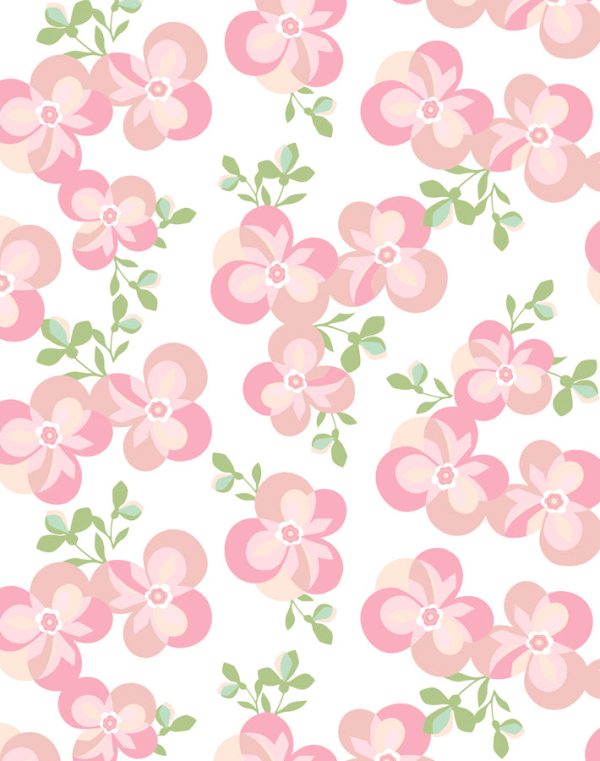 Graphic Flower  Wallpaper by Tea Collection - Pink on Sale