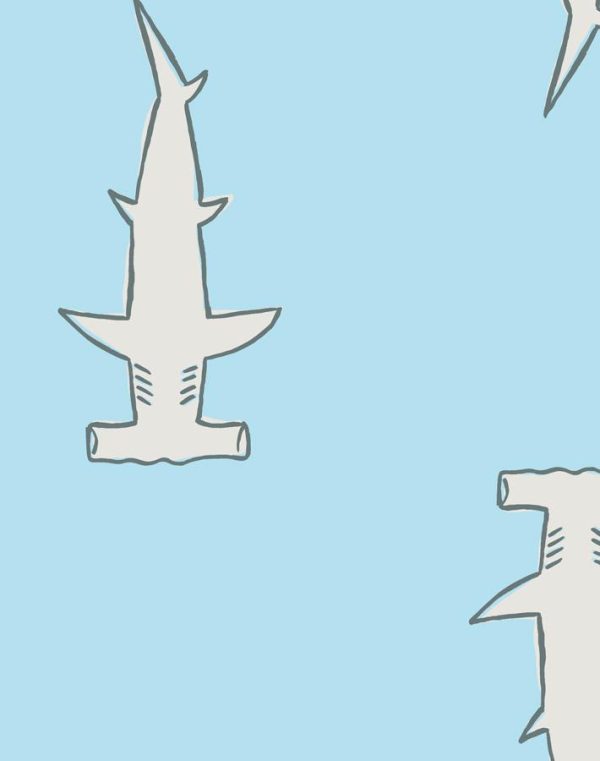 Hammerheads  Wallpaper by Tea Collection - Baby Blue Online