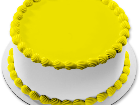 Yellow Color Solid Background Edible Cake Topper Image ABPID04329 Fashion