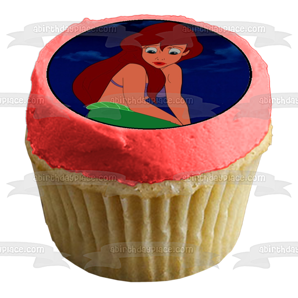 The Little Mermaid Ariel Edible Cupcake Topper Images ABPID04537 on Sale