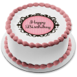 Happy Birthday Vertical Stripes French Boutique Edible Cake Topper Image ABPID04559 Cheap