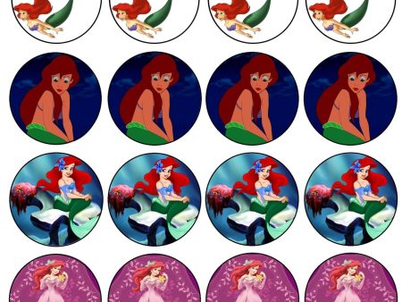 The Little Mermaid Ariel Edible Cupcake Topper Images ABPID04537 on Sale