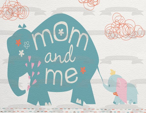 Baby Shower Elephant Mom and Me Edible Cake Topper Image ABPID04503 Online now