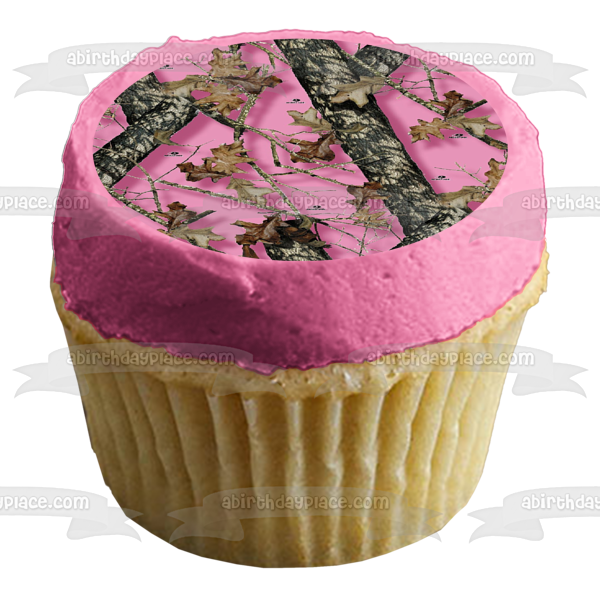 Mossy Oak Break-Up Pink Camo Edible Cake Topper Image ABPID04505 For Sale