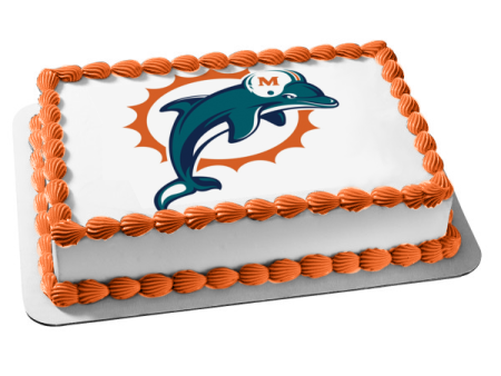 Miami Dolphins Professional American Football Team Edible Cake Topper Image ABPID04533 Online