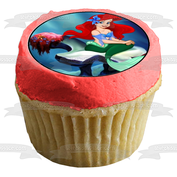 The Little Mermaid Ariel Edible Cupcake Topper Images ABPID04537 on Sale