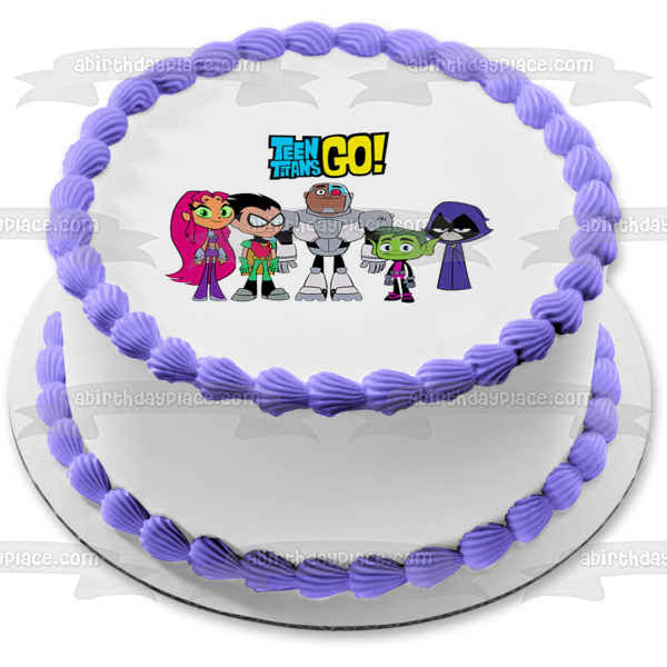 Teen Titans Go! Robin Starfire Cyborg Raven and Beast Boy Edible Cake Topper Image ABPID04560 Fashion