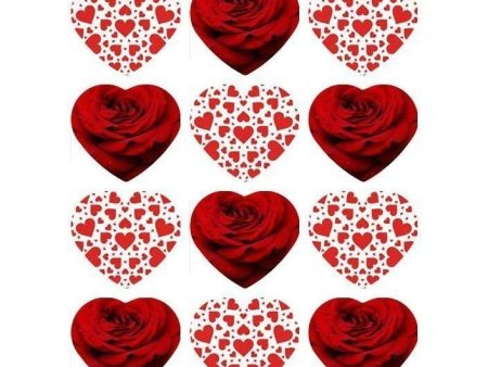 Valentine Rose Hearts Fractal Pattern Edible Cupcake Topper Images ABPID04544 Online now