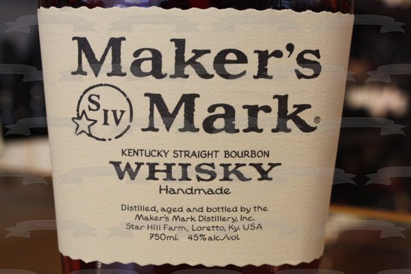 Maker s Mark Kentucky Straight Bourbon Whisky Handmade Star Hill Farm Loretto Kentucky USA Edible Cake Topper Image ABPID04547 Online now