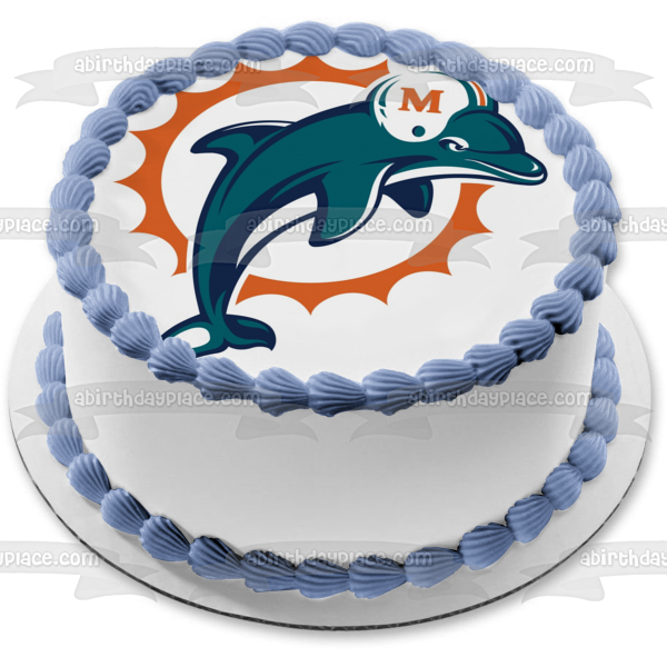 Miami Dolphins Professional American Football Team Edible Cake Topper Image ABPID04533 Online