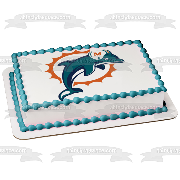 Miami Dolphins Professional American Football Team Edible Cake Topper Image ABPID04533 Online