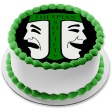 International Thespian Society Green Drama Edible Cake Topper Image ABPID04483 For Cheap