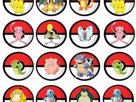 Pokemon Poke Ball s Squirtle Pikachu Snorlax Butterfree Charmander and Psyduck Edible Cupcake Topper Images ABPID04542 Hot on Sale