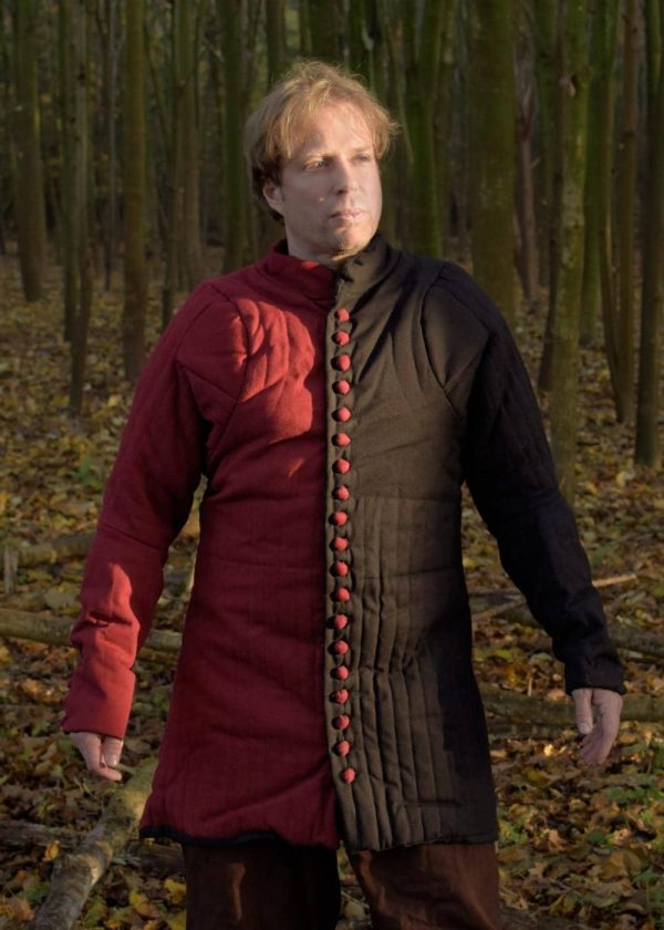 1280001200 Gambeson con botones, Jupon, rojo y negro Sale