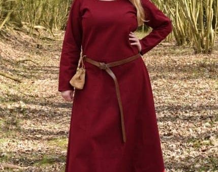 Vestido Sencillo medieval Afra hecho de lienzo sólido, azul oscuro o Burdeos  1280022350 Online Hot Sale