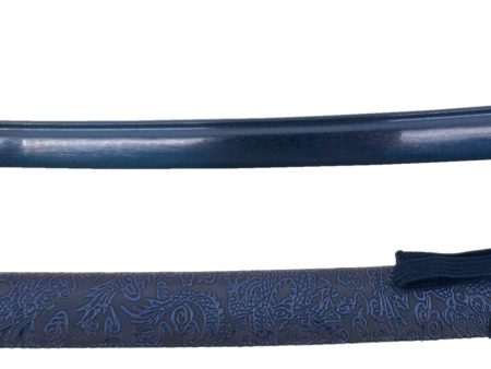 Katana funcional afilada de acero de damasco azul s6039 Sale