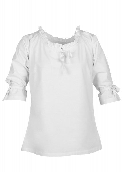 Blusa medieval Birga, 3 4 mangas, blanco 1280020430 For Cheap